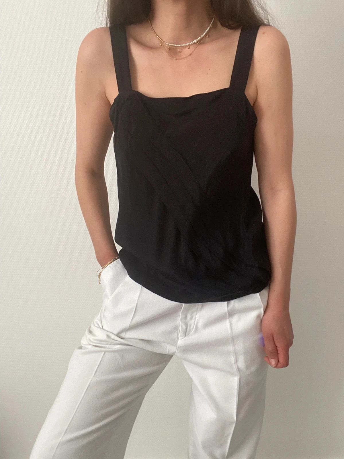 🌺Top met schouderbanden in retrostijl met plooien – photo 3